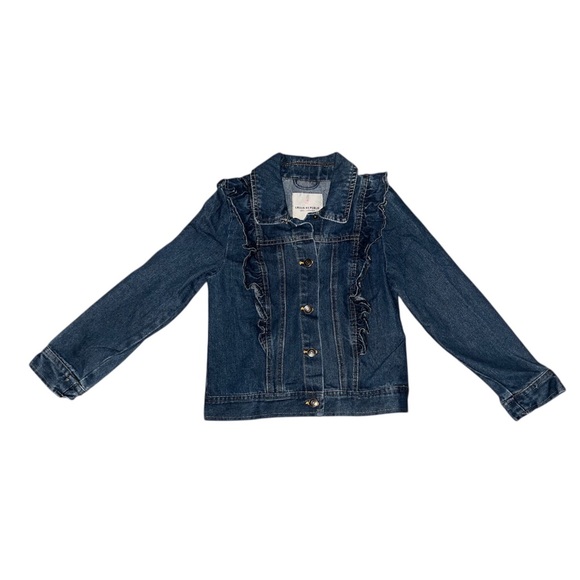 Denim Ruffle Kids Jacket - Picture 3 of 6